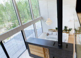 Individuelles Massivholzhaus, Wohnzimmer und Esszimmer