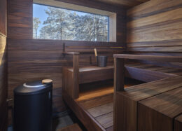 Modernes Massivholzhaus Polar, Sauna