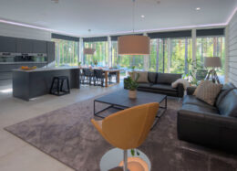 Modernes Massivholzhaus Villa Black, Wohnzimmer