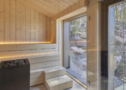 Modernes Blockhaus Villa Havu, Sauna