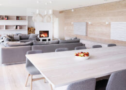Villa Rapala - Architektenhaus in Finnland - Wohnzimmer und Essbereich